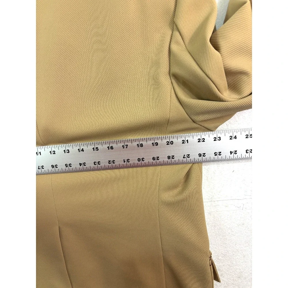 vtg 70s Bespoke 44S Tan Knit Polyester Blazer Jacket Sport Suit‎ Coat Leisure